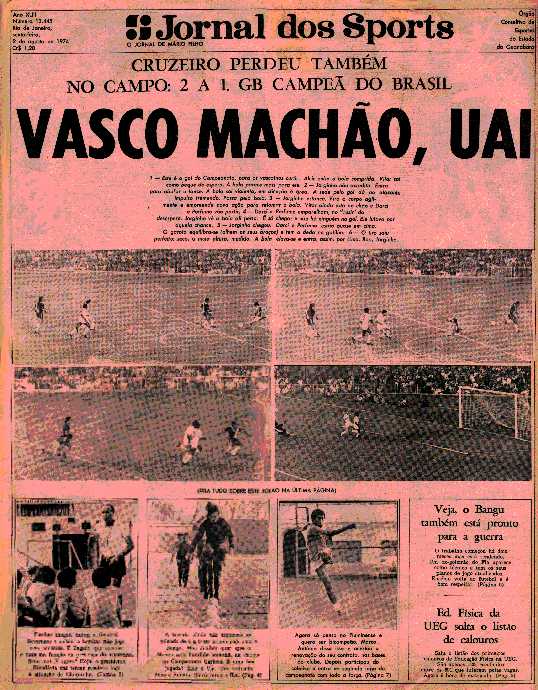 Jogões de 1974 — “O milagre da dedicação” (Vasco 2×1 Cruzeiro)