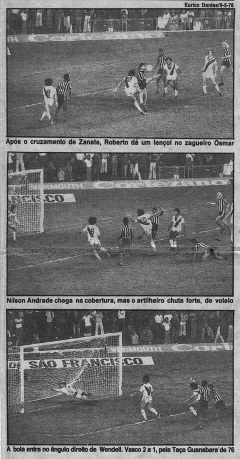 O gol mais bonito de Roberto — sequência de fotos, 1976