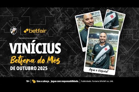 Vinícius, jogador do Vasco, em destaque no site.