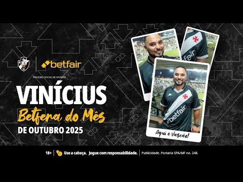 Vinícius, jogador do Vasco, em destaque no site.