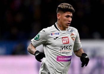 Jorge Carrascal em campo pelo CSKA, da Rússia