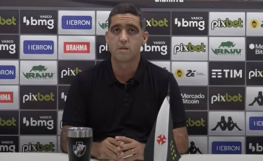 Luiz Mello em pronunciamento na Vasco TV