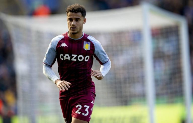 Philippe Coutinho em campo pelo Aston Villa-ING