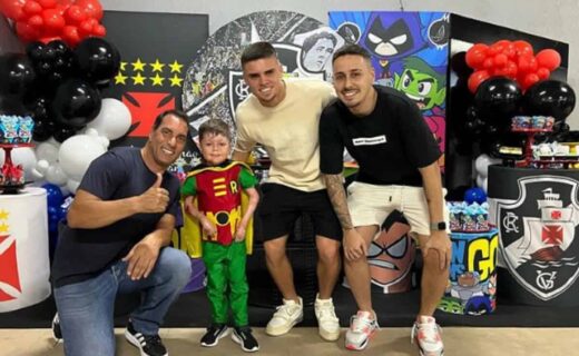 Edmundo, Gabriel Pec e Rodrigo Dinamite no aniversário de Gui