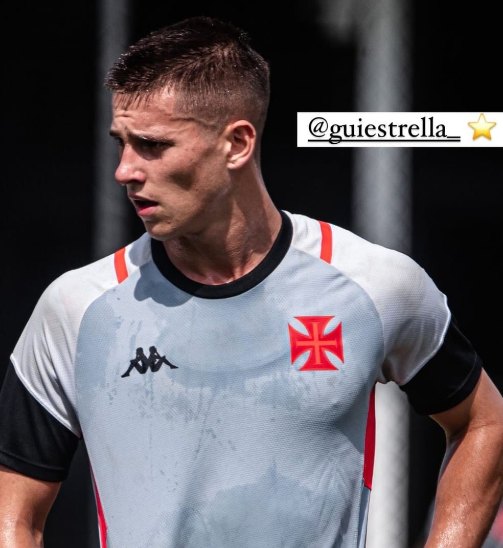 Guilherme Estrella em treino do Vasco — Foto: Vasco da Gama