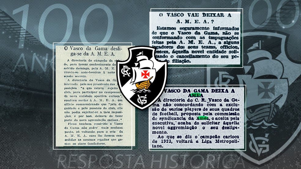 Resposta Histórica do Vasco contra o racismo completará 100 anos neste domingo — Foto: Reprodução