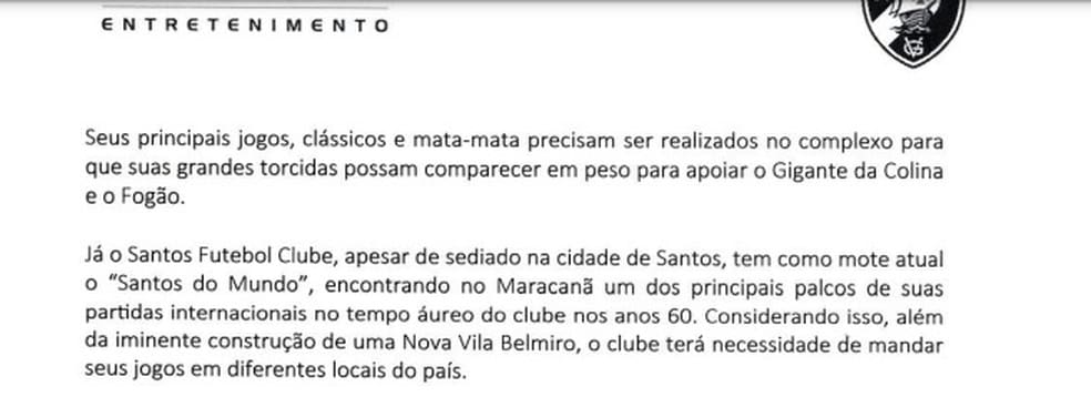 Alvinegro poderia mandar jogos no Maracanã — Foto: Reprodução