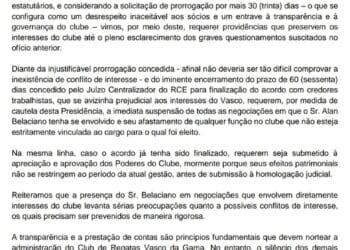 Sócios exigem esclarecimentos sobre potencial conflito de interesses de Alan Belaciano, presidente da Assembleia Geral