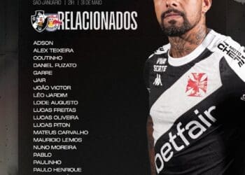 Reveja os convocados do Vasco para a partida contra o Red Bull Bragantino.