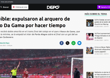 A expulsão de Léo Jardim na partida Internacional 1 x 1 Vasco gera repercussões na mídia internacional.