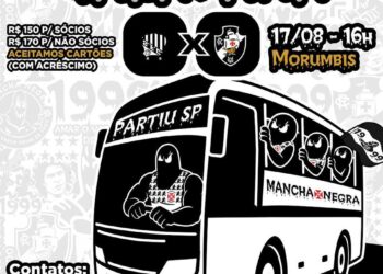 Mancha Negra promove caravana para o jogo Santos x Vasco, pelo Campeonato Brasileiro.