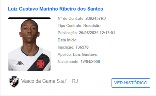 Luiz Gustavo, jogador com camiseta do Vasco.