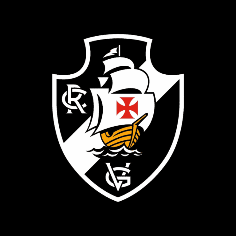 Escudo do Vasco da Gama com barco e símbolos históricos.