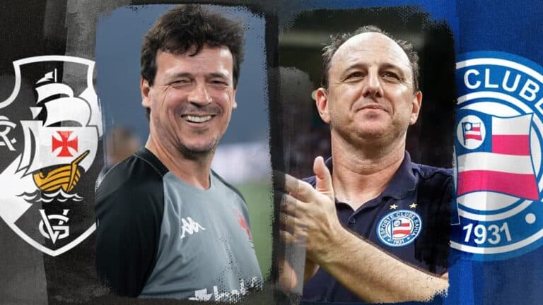 Futebolistas do Vasco com logotipo do clube ao fundo.