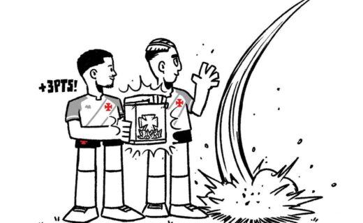 Vasco torcedores comemorando com foguete de papel.