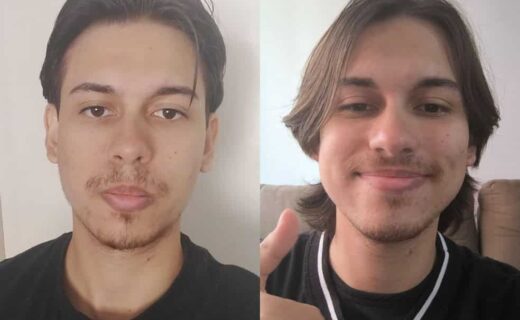 Vasco jovem antes e depois de mudança de visual.
