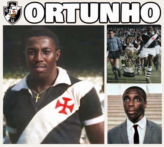 Oliveirense com uniforme do Vasco, retrato clássico.