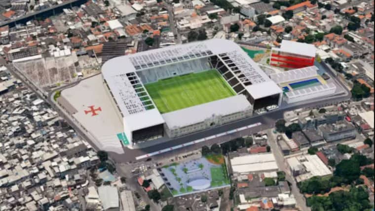 Estádio do Vasco da Gama visto do ar.