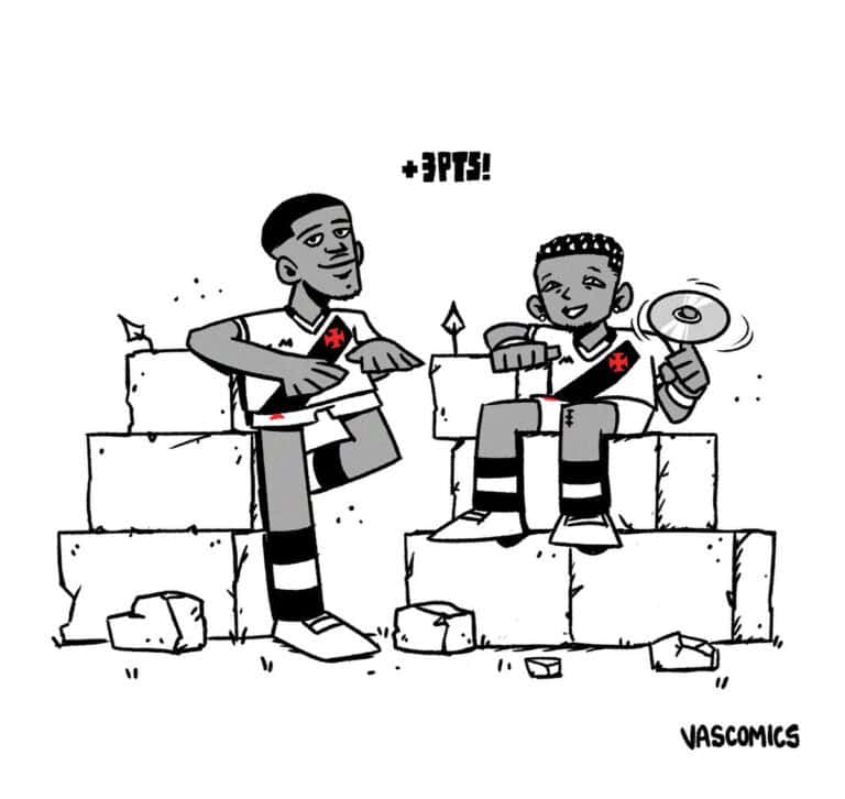 - Goleiros do Vasco comemorando vitória no campo.