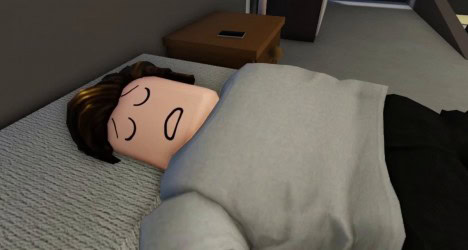 Sono cartoon de pessoa dormindo na cama.