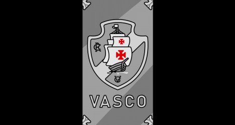 Escudo do Vasco da Gama em preto e branco.