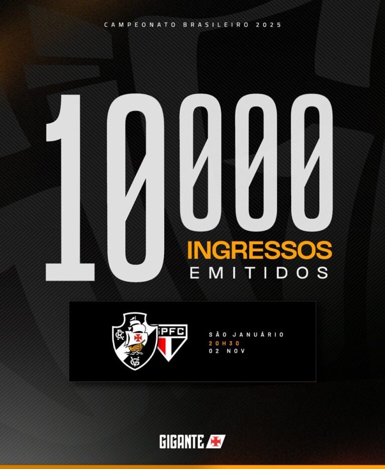 Ingressos para jogo do Vasco, Campeonato Brasileiro 2025, estádio São Januário.