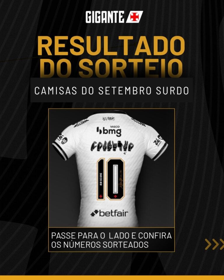 Camisa do Vasco com o número 10 em destaque.