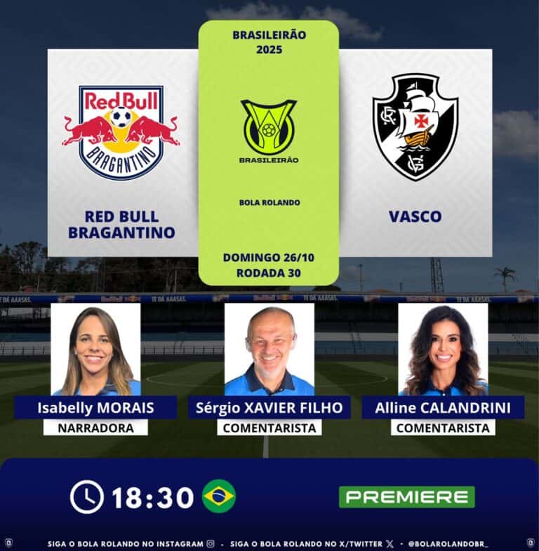 Red Bull Bragantino e Vasco discutem partida do Campeonato Brasileiro 2025.