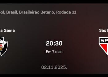 Vasco da Gama x São Paulo, partida do Brasileirão Betano.