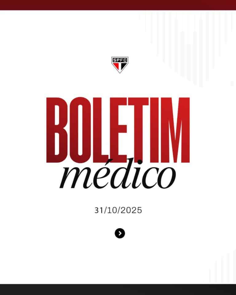 Boletim médico do São Paulo Futebol Clube.