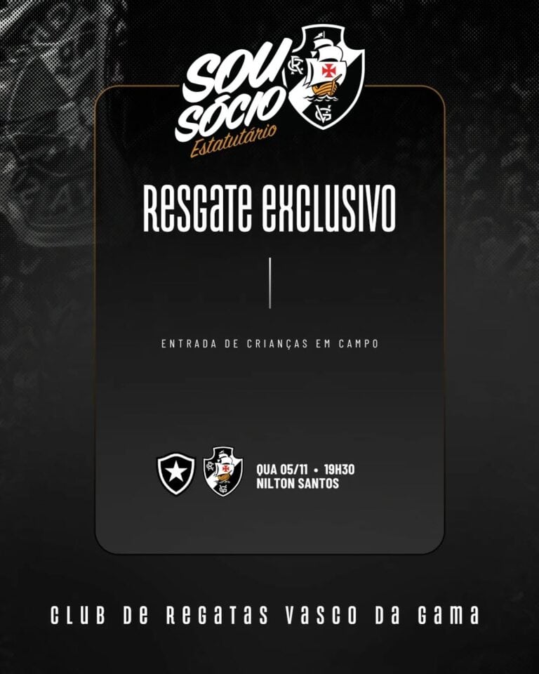 Resgate exclusivo do convite de jogo Vasco.