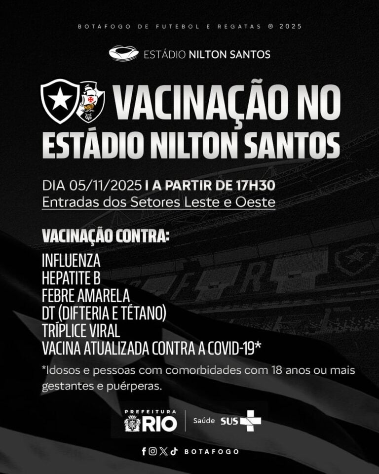 Vacinação no estádio Nilton Santos.