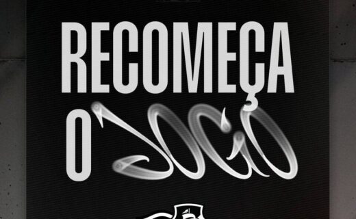 Recomendações do Vasco na Amazon Prime Video, destaque para o logo do Vasco e a mensagem "Recomeça o Vasco" em fundo preto com detalhes em branco e laranja.