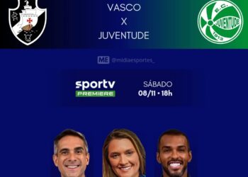Vasco e Juventude logos e detalhes do jogo.