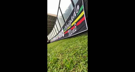 Vasco da Gama no estádio com grama verde.