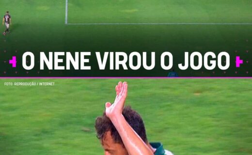 Nene comemorando vitória do Vasco de futebol.
