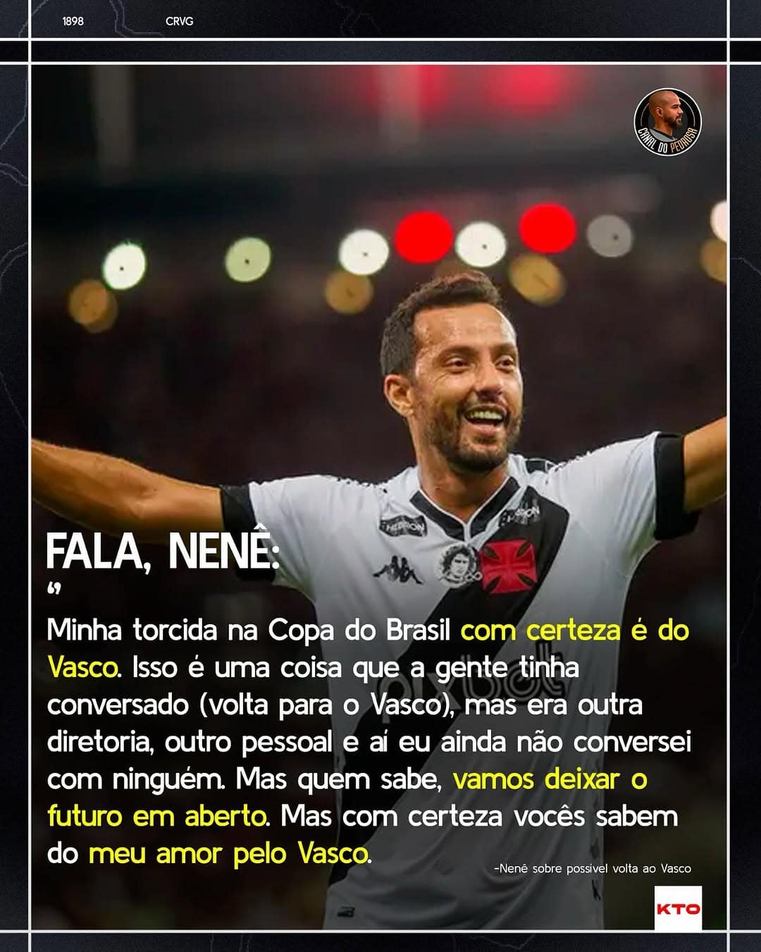 Vasco na camisa do jogador durante partida.