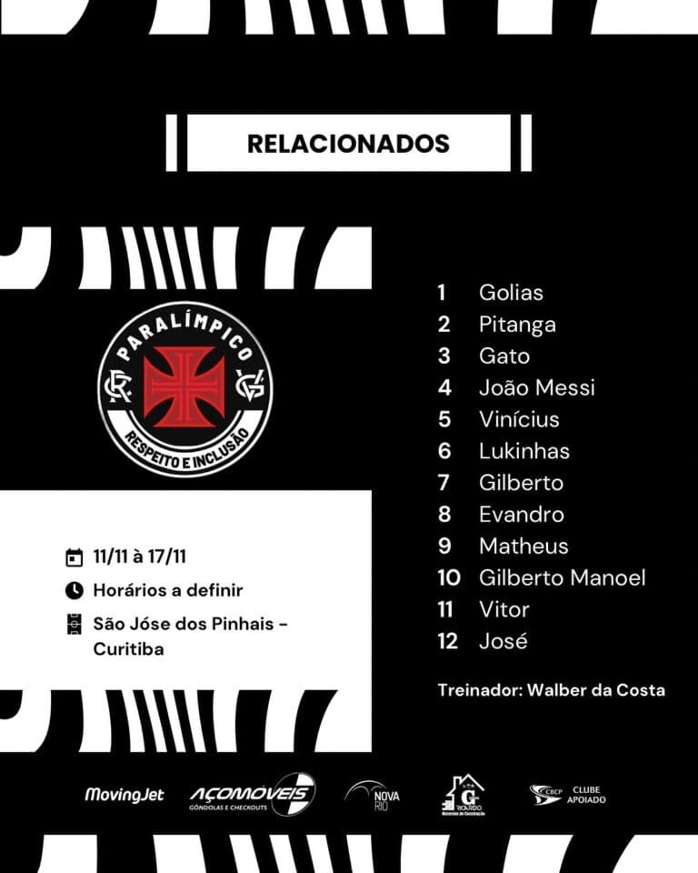 Goleiro do time do Vasco com uniforme vermelho e preto.