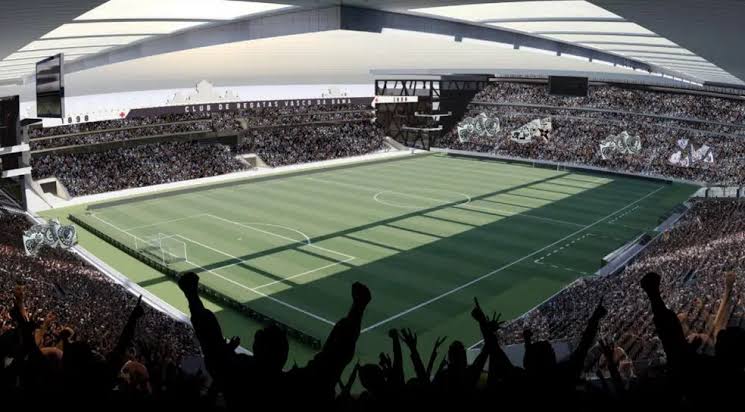 Estádio do Vasco da Gama com torcida em festa.
