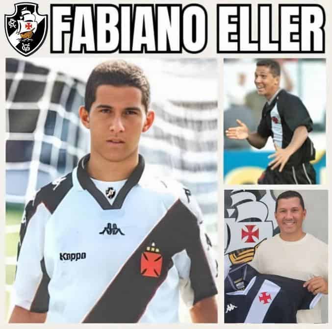 A imagem mostra Fabrano Eller com uniforme do Vasco.