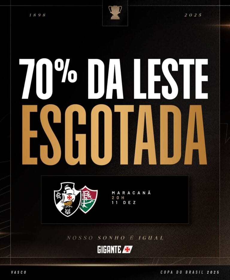Cartaz com time do Vasco e Fluminense.