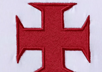 Emblema do Vasco da Gama, em destaque na imagem.