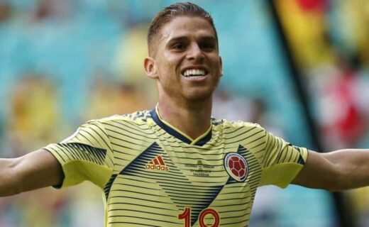 Gustavo Cuellar em ação pela Seleção da Colômbia