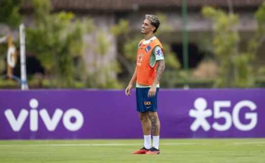 Marlon Gomes durante treino da seleção Pré-Olímpica na Granja Comary