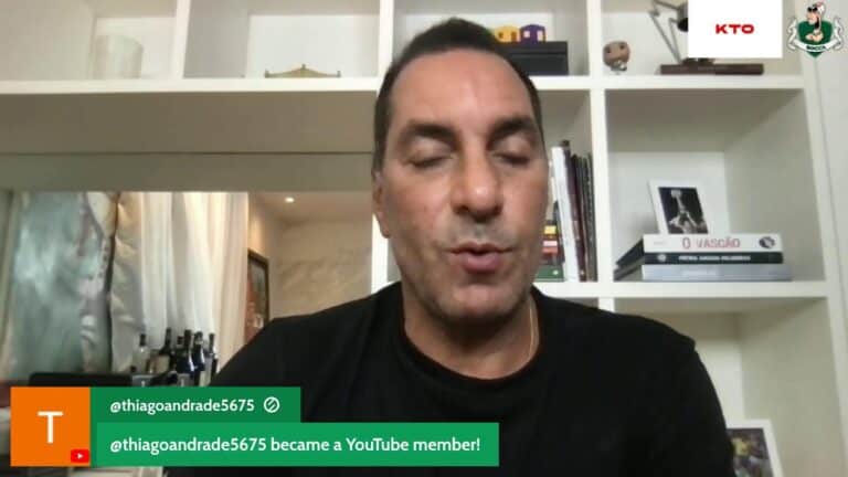 Jogador do Vasco em entrevista em vídeo.