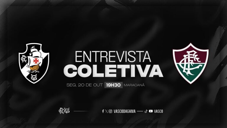 Escudo do Vasco da Gama e texto de divulgação.