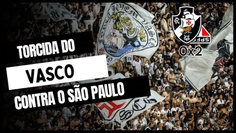 Torcida do Vasco comemorando partida de futebol.
