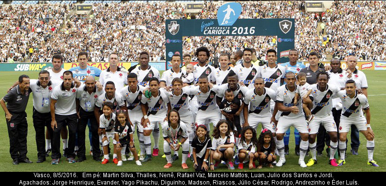 Vasco campeão estadual 2016, invicto