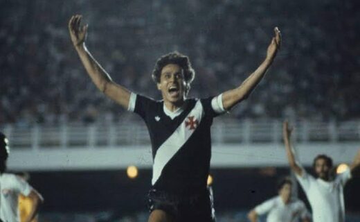 Roberto Dinamite, ídolo do Vasco, em sua época de jogador