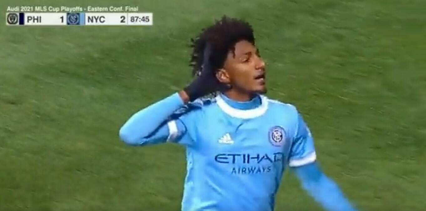Talles Magno comemorando gol pelo New York City
